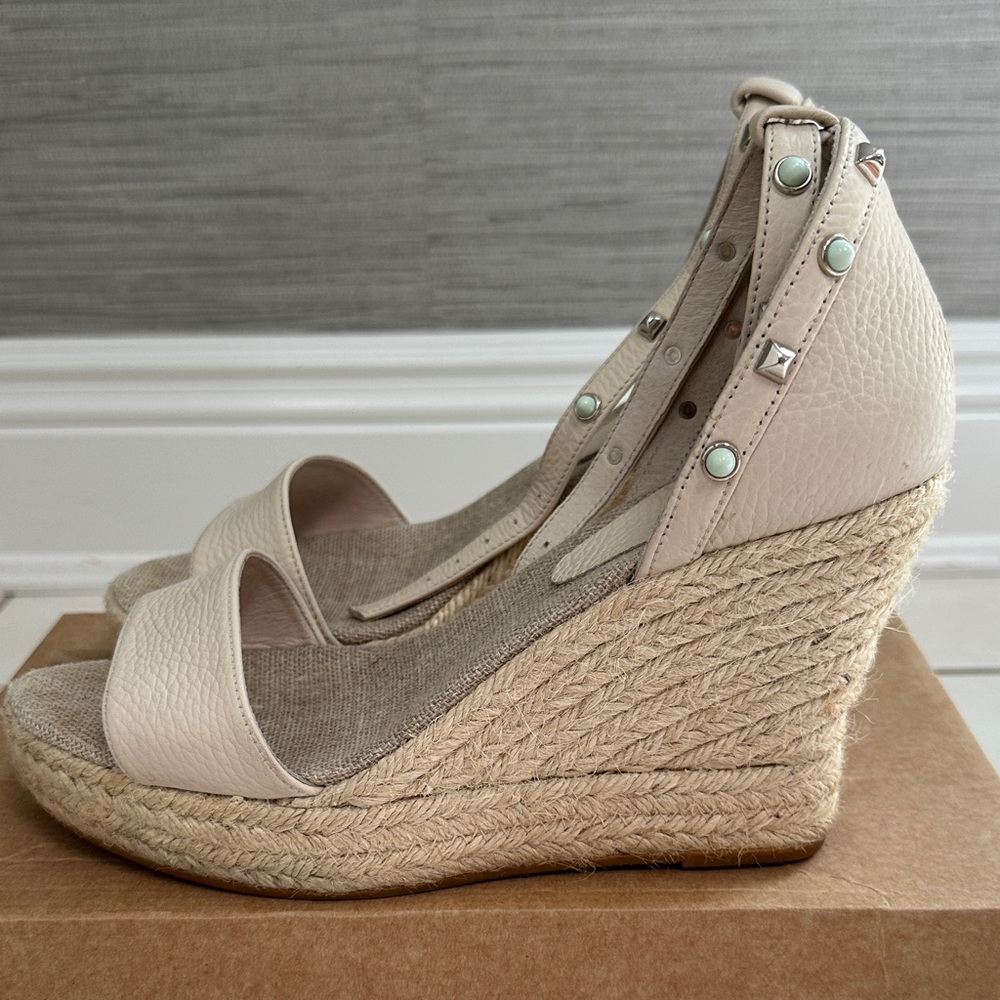 Elegant Cream Wedge Sandals